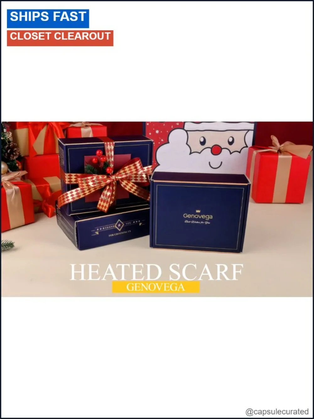 Rechargeable Heated Scarf with Graphene Technology, 3-Second Fast Heating,
